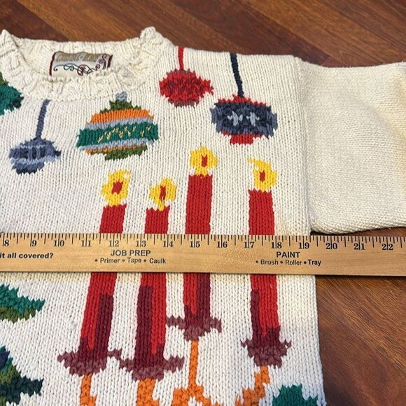 Vintage Ugly Christmas Sweater 3D Tree & Candles Crystal Kobe MEDIUM - Picture 6 of 9